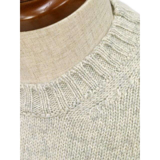 FEDELI【フェデーリ】クルーネックニット CASHMERE TWIST 11 カシミヤ メランジ ライトグレーの画像