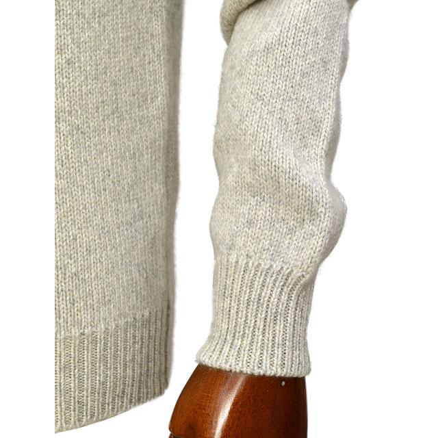 FEDELI【フェデーリ】クルーネックニット CASHMERE TWIST 11 カシミヤ メランジ ライトグレーの画像