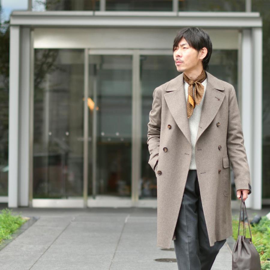 FEDELI【フェデーリ】クルーネックニット CASHMERE TWIST 11 カシミヤ メランジ ライトグレーの画像