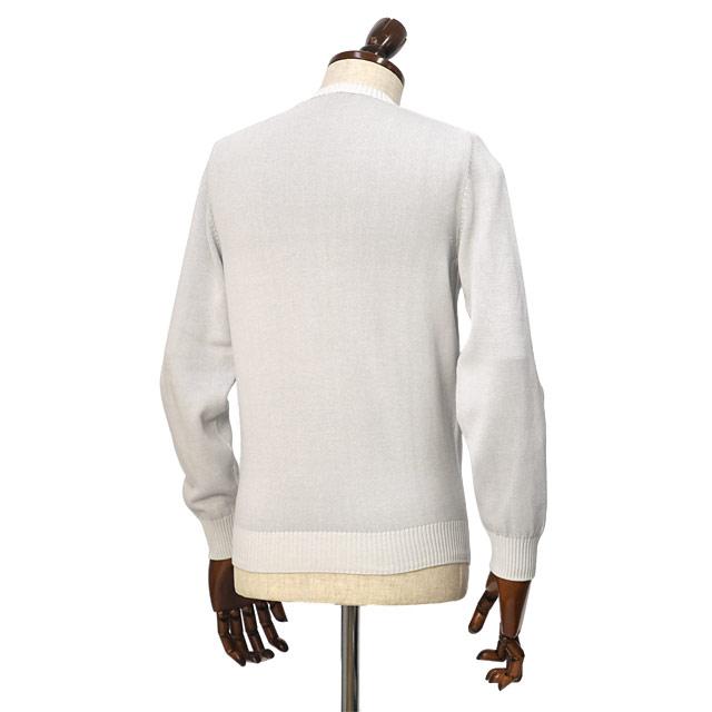 FEDELI【フェデーリ】クルーネックニット ARG.8 ML. GIZA L. DUSTY 750 8G コットン アイスグレー | FEDELI | 01