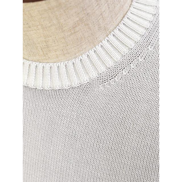 FEDELI【フェデーリ】クルーネックニット ARG.8 ML. GIZA L. DUSTY 750 8G コットン アイスグレー | FEDELI | 03