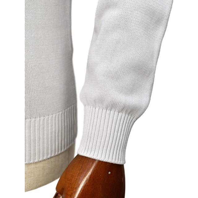 FEDELI【フェデーリ】クルーネックニット ARG.8 ML. GIZA L. DUSTY 750 8G コットン アイスグレー | FEDELI | 04
