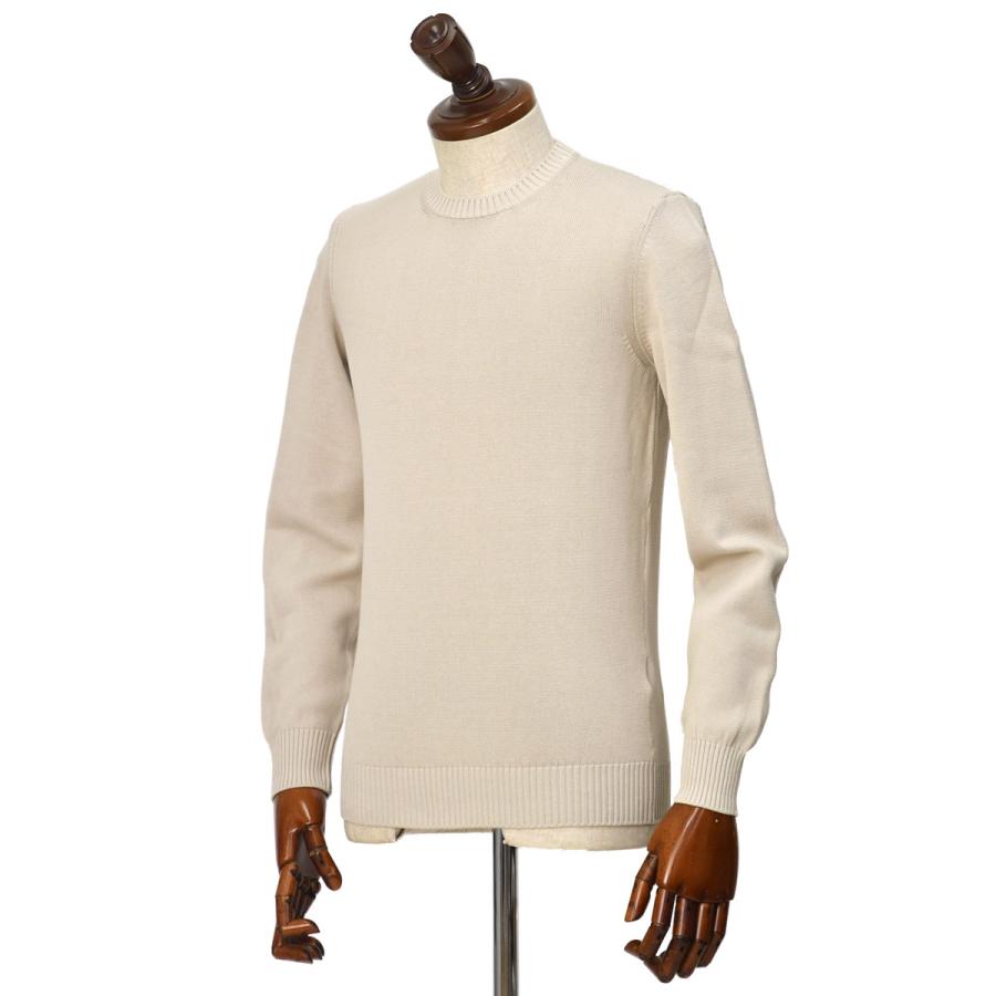 FEDELI【フェデーリ】クルーネックニット ARG.8 ML. GIZA L. DUSTY 59 8G コットン オイスター | FEDELI