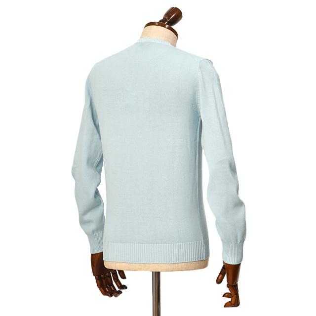 FEDELI【フェデーリ】クルーネックニット ARG.8 ML. GIZA L. DUSTY 40 8G コットン スカイブルー | FEDELI | 01
