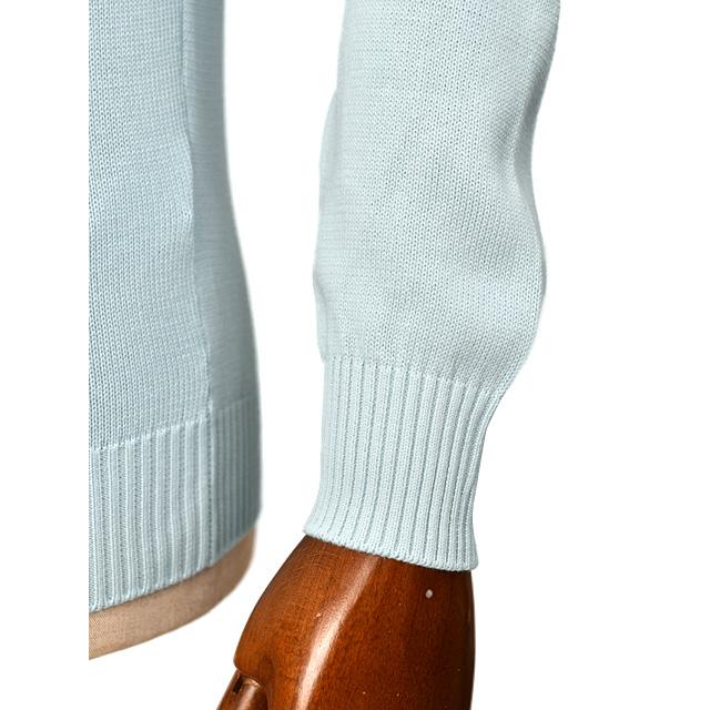 FEDELI【フェデーリ】クルーネックニット ARG.8 ML. GIZA L. DUSTY 40 8G コットン スカイブルー | FEDELI | 04