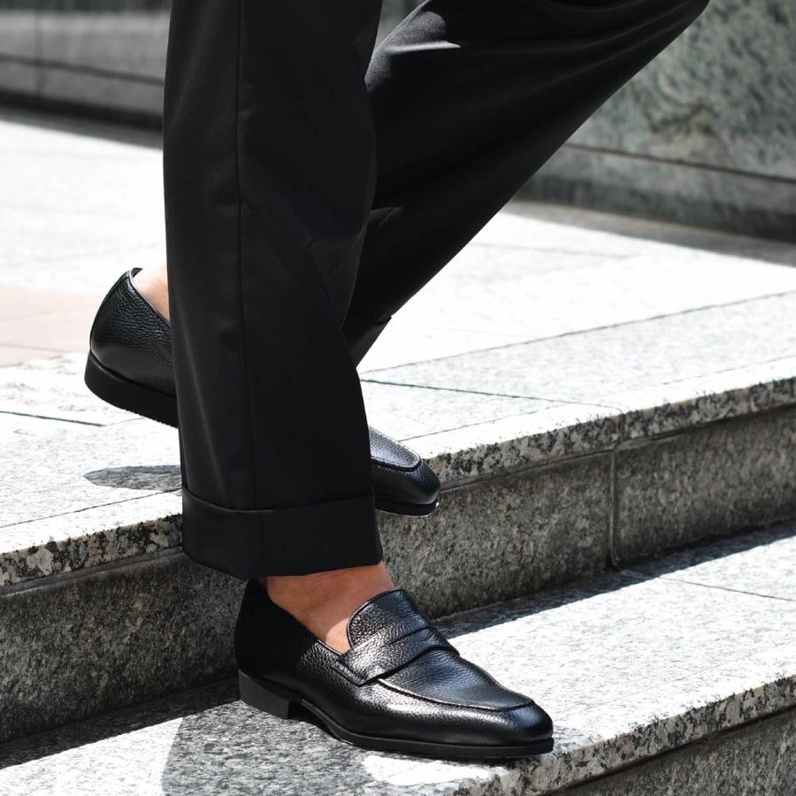 Ferrante【フェランテ】コインローファー ELEGANT RASTY NERO シボ革 ブラックの画像