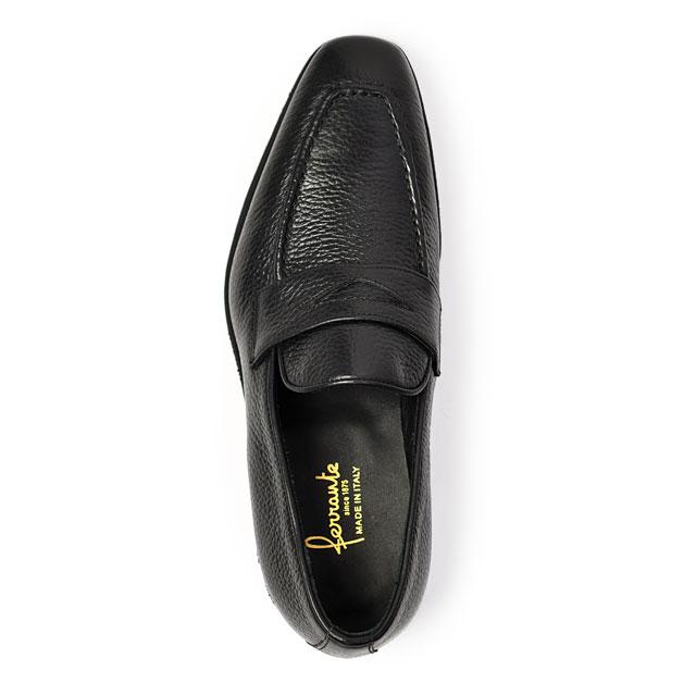 Ferrante【フェランテ】コインローファー ELEGANT RASTY NERO シボ革 ブラックの画像