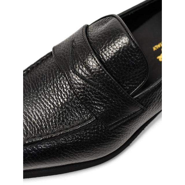 美品 FERRANTE フェランテ シボ革 ローファー 黒 UK6.5 FERRANTE（フェランテ） Ferrante【フェランテ】コインローファー