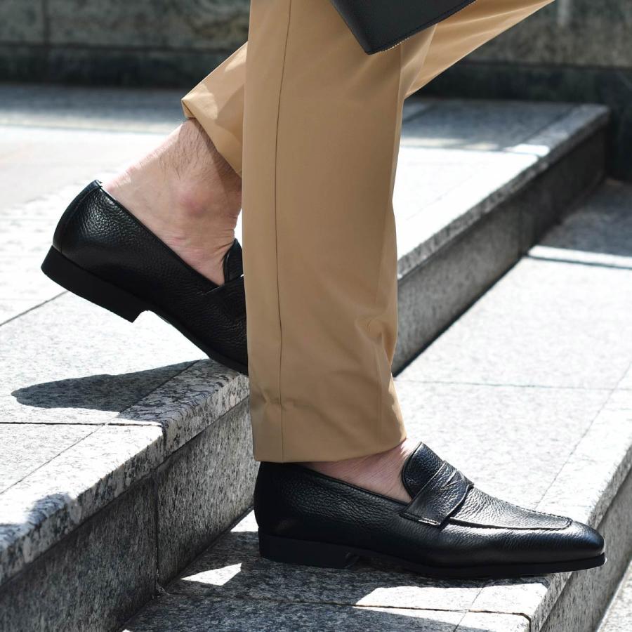 Ferrante【フェランテ】コインローファー ELEGANT RASTY NERO シボ革 ブラックの画像