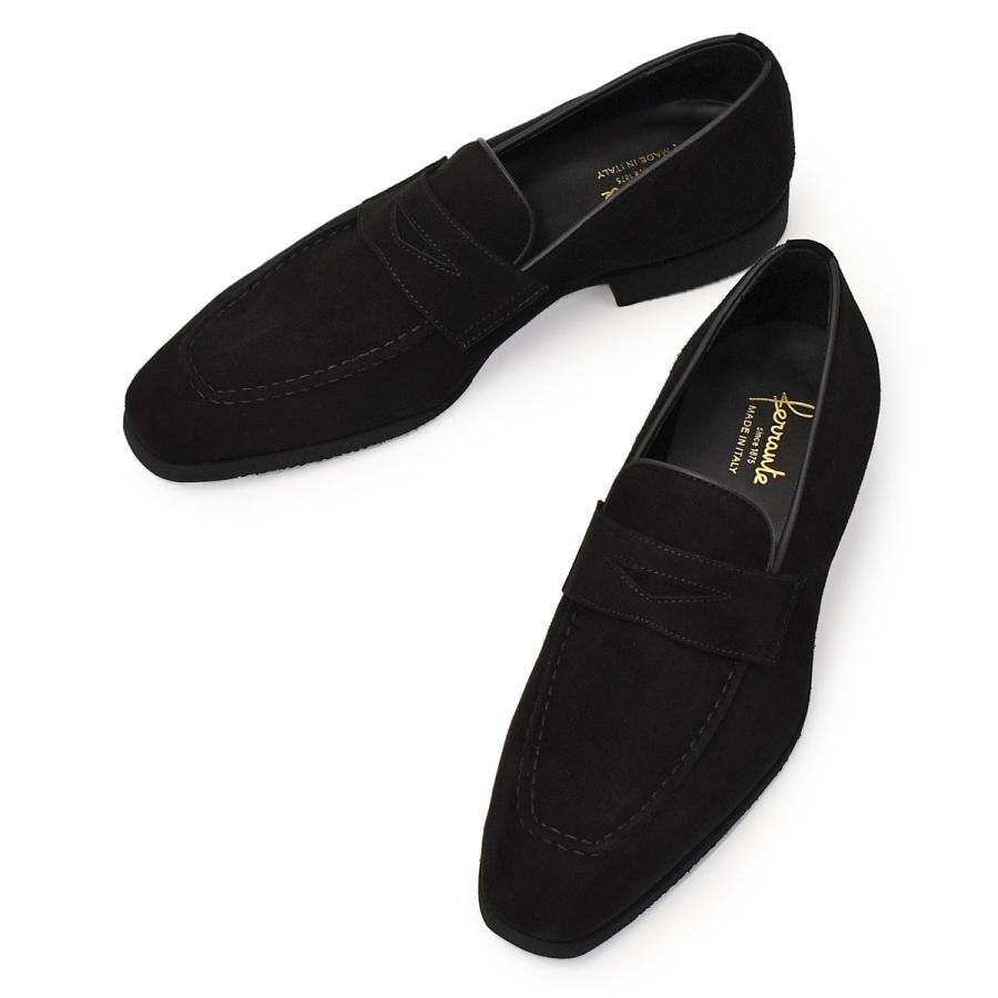 Ferrante【フェランテ】コインローファー ELEGANT CAMOSCIO NERO スエード ブラック | FERRANTE