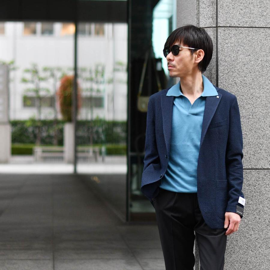 FILIPPO DE LAURENTIIS 【フィリッポ デ ローレンティス】スキッパーポロ PL1MCSK SU12R 870 ギザコットン 12G セルリアンブルー_6