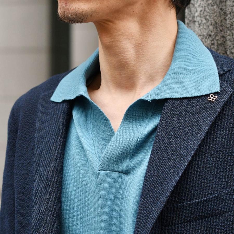 FILIPPO DE LAURENTIIS 【フィリッポ デ ローレンティス】スキッパーポロ PL1MCSK SU12R 870 ギザコットン 12G セルリアンブルー_7