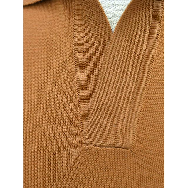 FILIPPO DE LAURENTIIS 【フィリッポ デ ローレンティス】スキッパーポロ PL1MCSK SU12R 090 ギザコットン 12G キャラメル_3