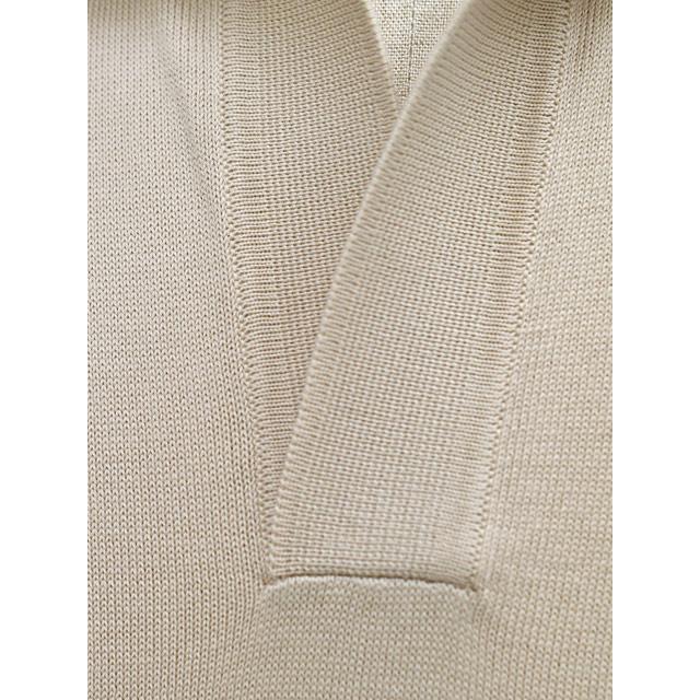 FILIPPO DE LAURENTIIS 【フィリッポ デ ローレンティス】スキッパーポロ PL1MCSK SU12R 080 ギザコットン 12G ミルクティベージュの画像