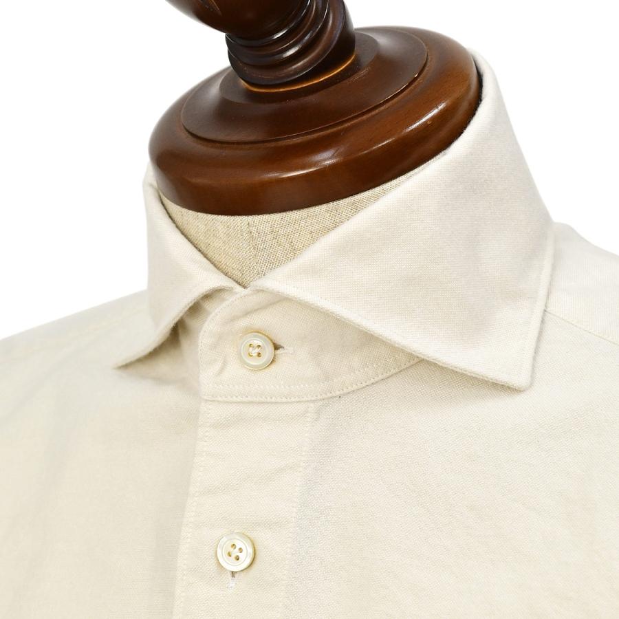 Finamore【フィナモレ】シャツ PIERO BALI C0615 2 コットン ライトフランネル オックスフォード クリーム | Finamore | 02