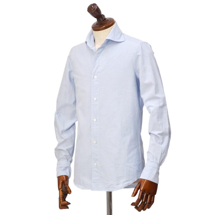 Finamore【フィナモレ】シャツ PIERO BALI C0615 4 コットン ライトフランネル オックスフォード サックスブルー | Finamore | 01