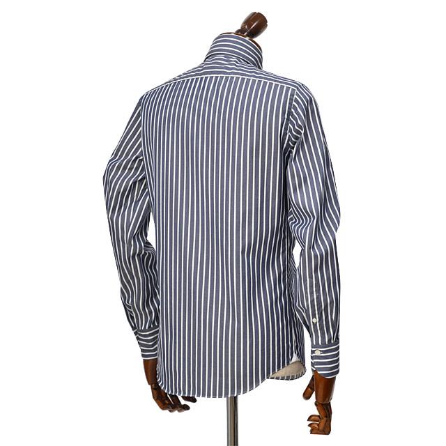 Finamore【フィナモレ】シャツ PIERO BALI C0624 1 コットン ワイドストライプ ネイビー×ホワイト | Finamore | 03