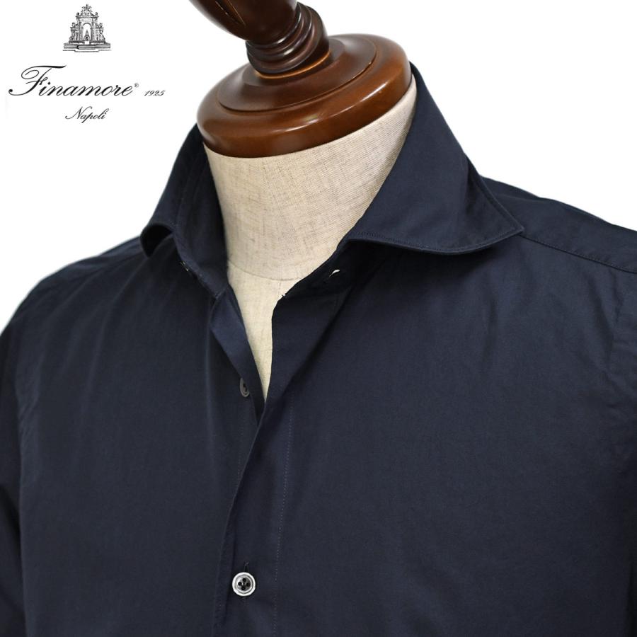 Finamore【フィナモレ】シャツ PIERO BALI C0633E 3 コットン ツイル ネイビー | Finamore
