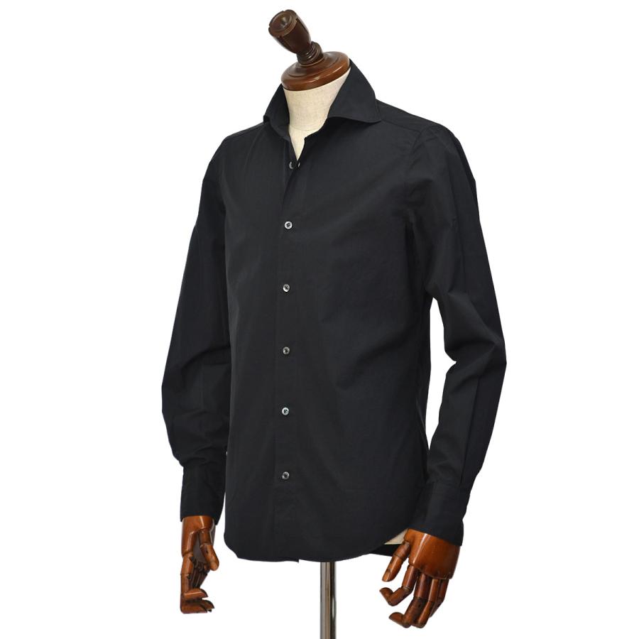 Finamore【フィナモレ】シャツ PIERO BALI C0617E 5 コットン ポプリン ブラック | Finamore | 01