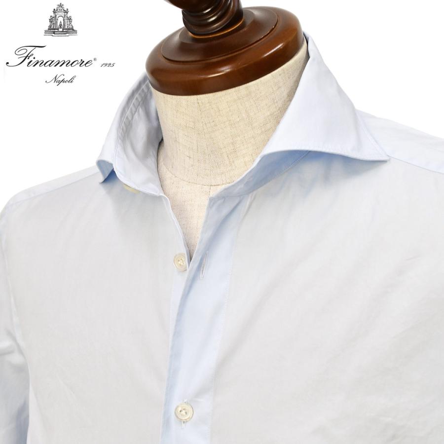 Finamore【フィナモレ】シャツ PIERO BALI C0617E 2 コットン ポプリン サックス | Finamore