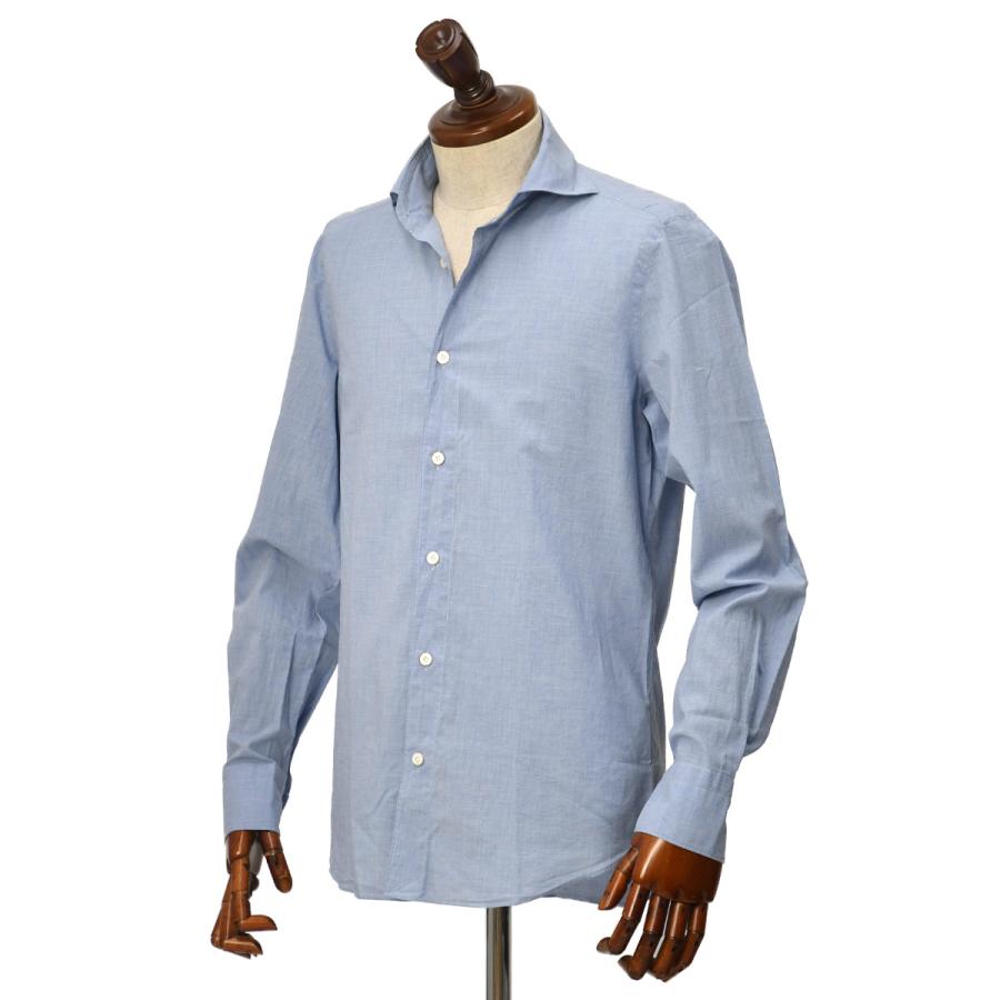 Finamore【フィナモレ】シャツ PIERO BALI C0684 5 コットン シャンブレー インディゴ | Finamore | 01