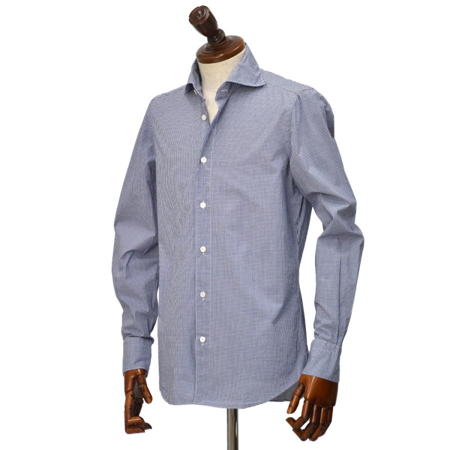 Finamore【フィナモレ】シャツ PIERO BALI C0041 10 コットン ギンガムチェック ネイビー | Finamore | 01