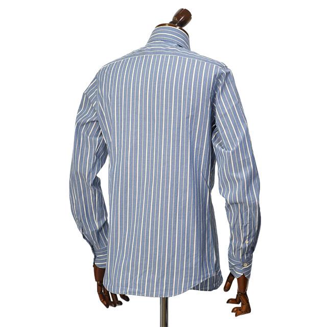 Finamore【フィナモレ】シャツ PIERO BALI M0675 5 コットン 白抜き マルチストライプ ブルー ベージュ | Finamore | 03