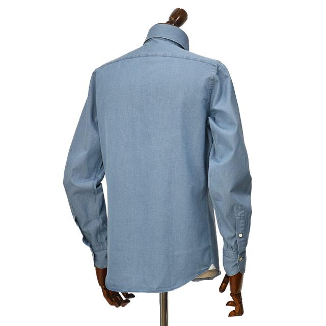 Finamore【フィナモレ】シャツ PIERO BALI C0160D 11 コットン ダンガリー ブリーチ ブルー | Finamore | 03