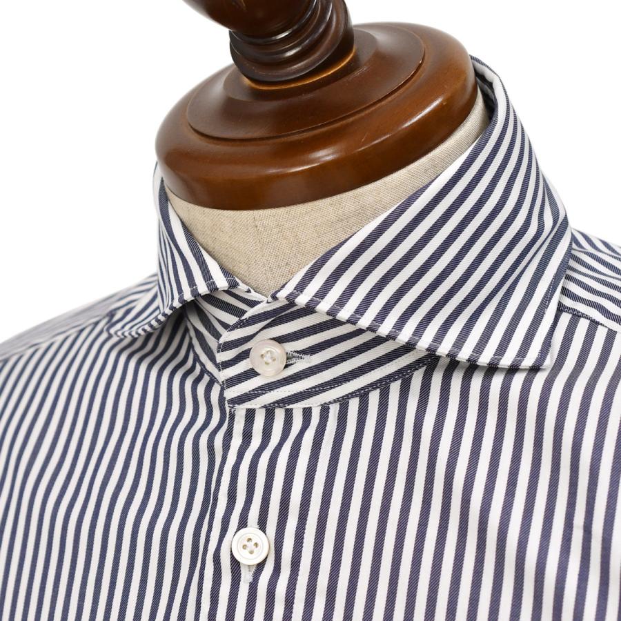 Finamore【フィナモレ】シャツ PIERO BALI C0625E 2 コットン ロンドンストライプ ネイビー×ホワイト | Finamore | 02