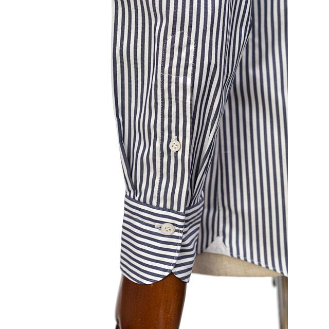 Finamore【フィナモレ】シャツ PIERO BALI C0625E 2 コットン ロンドンストライプ ネイビー×ホワイト | Finamore | 04