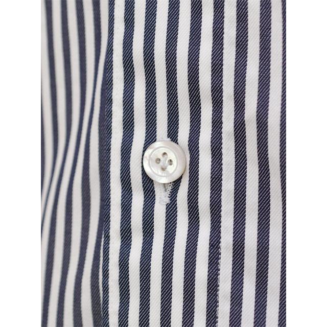 Finamore【フィナモレ】シャツ PIERO BALI C0625E 2 コットン ロンドンストライプ ネイビー×ホワイト | Finamore | 05