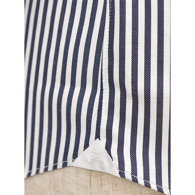 Finamore【フィナモレ】シャツ PIERO BALI C0625E 2 コットン ロンドンストライプ ネイビー×ホワイト | Finamore | 06