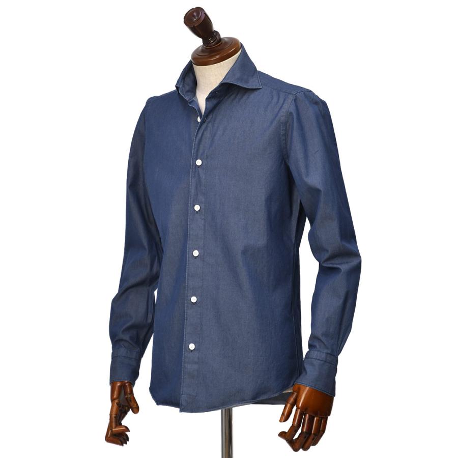 Finamore【フィナモレ】シャツ PIERO BALI C0505D 12 コットン ダンガリー インディゴブルー | Finamore | 01