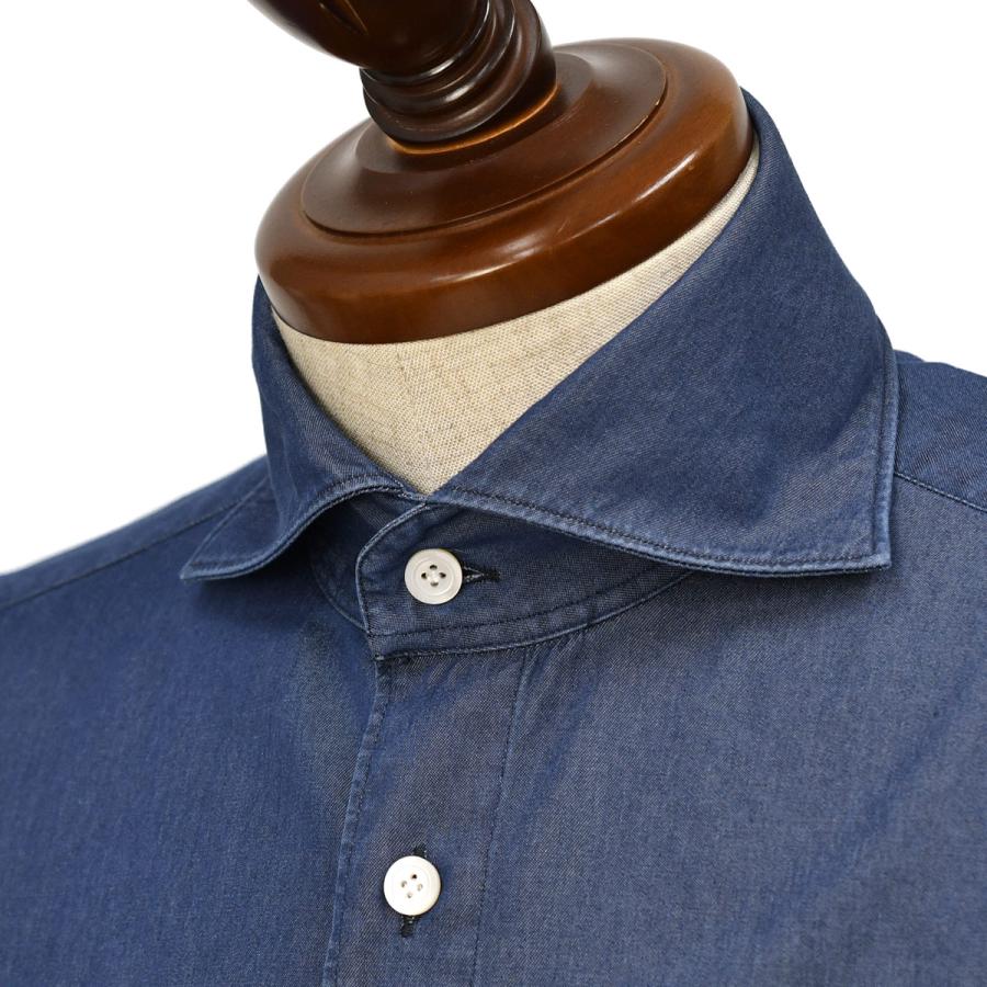 Finamore【フィナモレ】シャツ PIERO BALI C0505D 12 コットン ダンガリー インディゴブルー | Finamore | 02