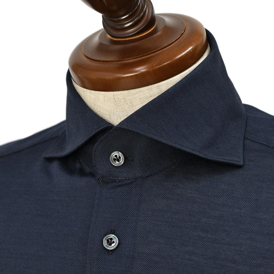 Finamore【フィナモレ】シャツ PIERO DENVER P5077J 13 コットン ジャージ ネイビー | Finamore | 02