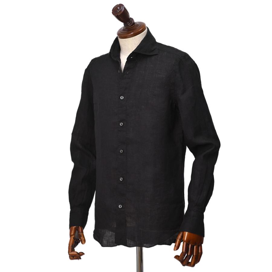 Finamore【フィナモレ】シャツ PIERO BALI C0650 12 リネン ブラック | Finamore | 01