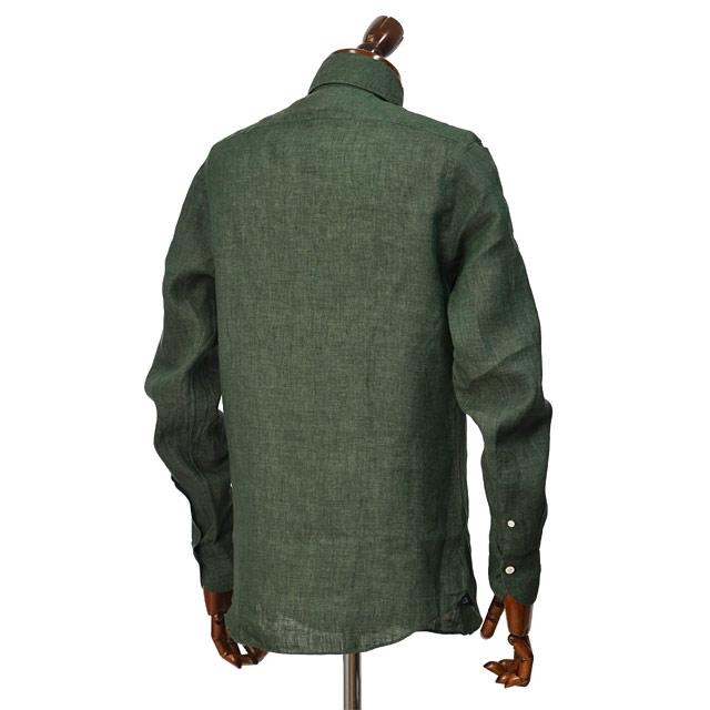 Finamore【フィナモレ】シャツ PIERO BALI C0650 18 リネン エバーグリーン | Finamore | 03