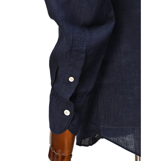 Finamore【フィナモレ】シャツ PIERO BALI C0650 11 リネン ネイビー | Finamore | 05