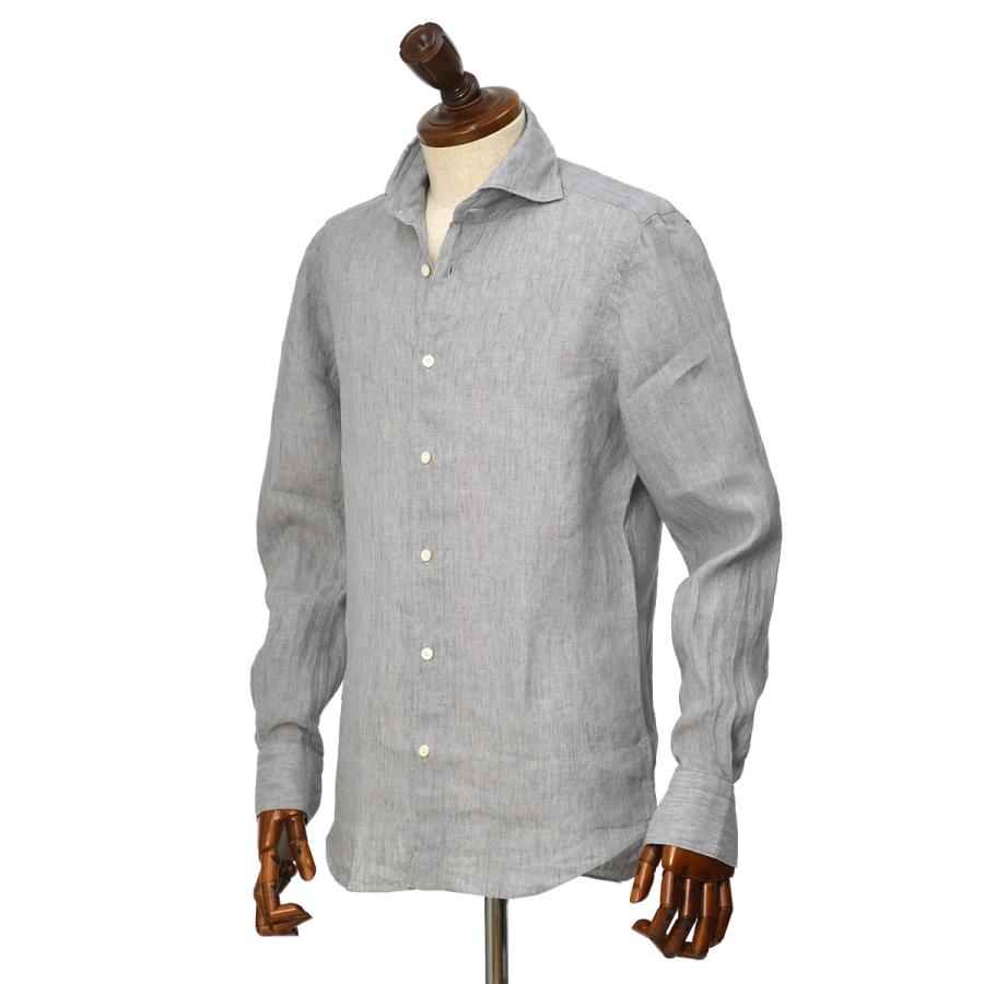 Finamore【フィナモレ】シャツ PIERO BALI C0650 13 リネン スカイグレー | Finamore | 01