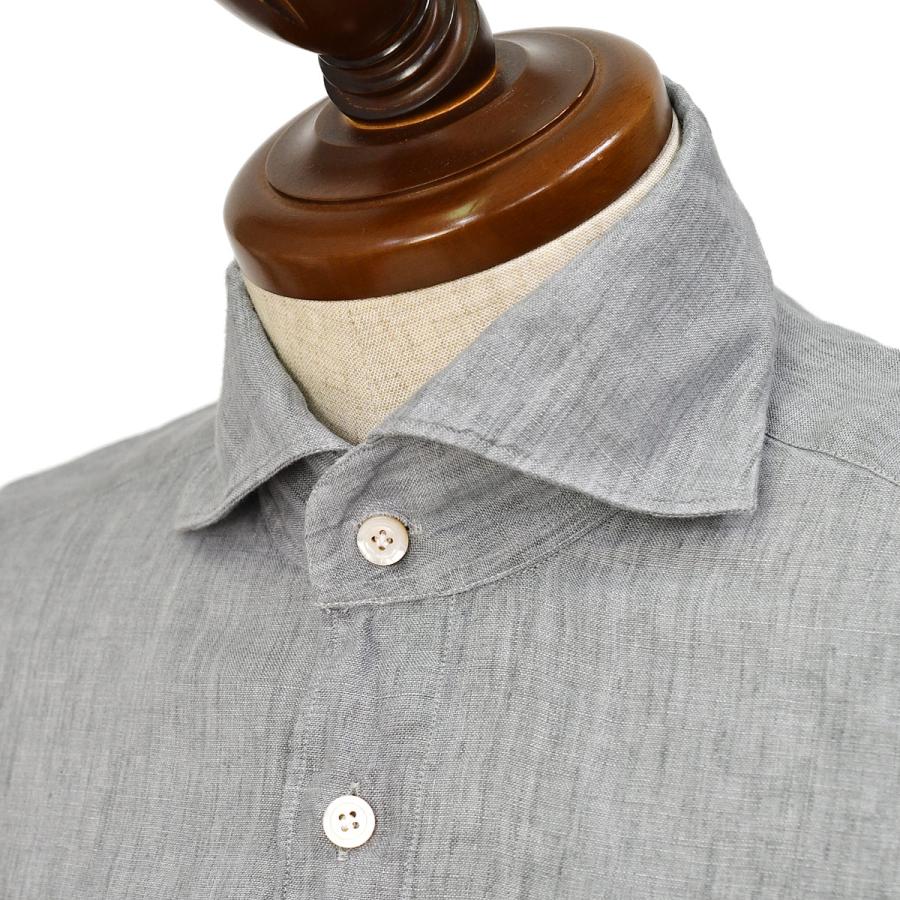 Finamore【フィナモレ】シャツ PIERO BALI C0650 13 リネン スカイグレー | Finamore | 02