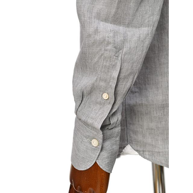Finamore【フィナモレ】シャツ PIERO BALI C0650 13 リネン スカイグレー | Finamore | 05