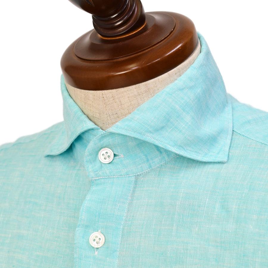 Finamore【フィナモレ】シャツ PIERO BALI P4054 3 リネン ターコイズ | Finamore | 02