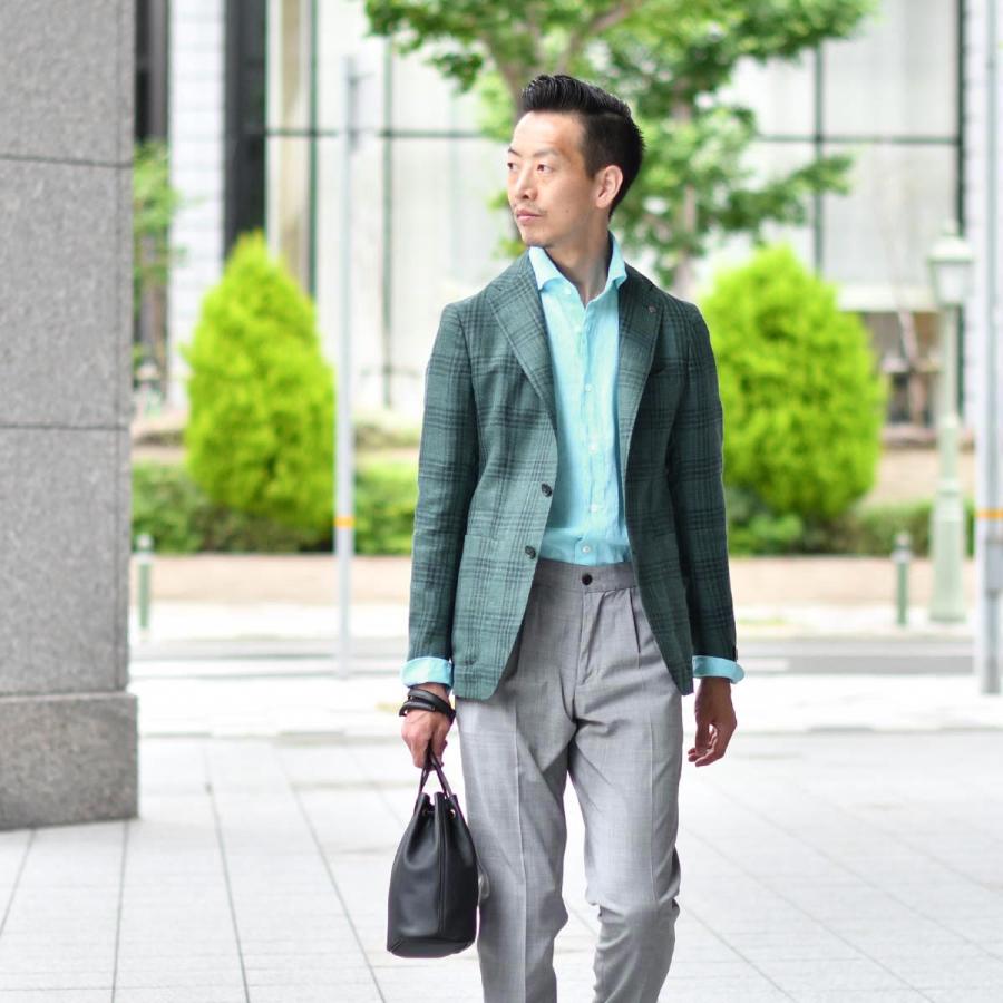 Finamore【フィナモレ】シャツ PIERO BALI P4054 3 リネン ターコイズ | Finamore | 08