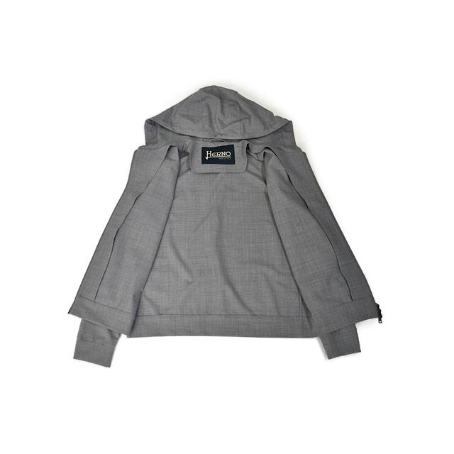 【FINAL SALE】HERNO【ヘルノ】フーデッドブルゾン GI000481U 12678 99439  ポリエステル ヴァージンウール ストレッチ グレーの画像