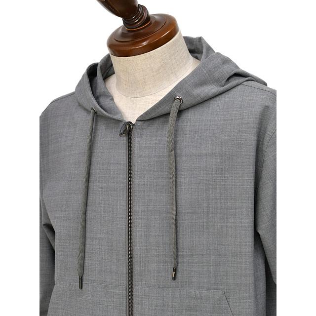 【FINAL SALE】HERNO【ヘルノ】フーデッドブルゾン GI000481U 12678 99439  ポリエステル ヴァージンウール ストレッチ グレーの画像