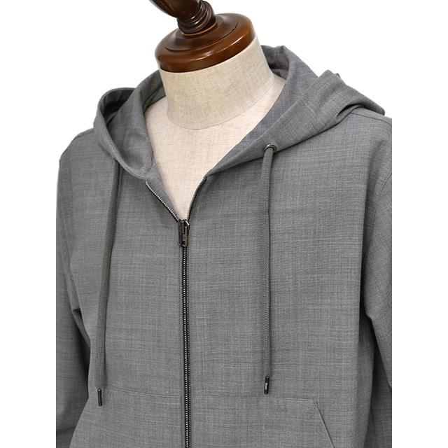 【FINAL SALE】HERNO【ヘルノ】フーデッドブルゾン GI000481U 12678 99439  ポリエステル ヴァージンウール ストレッチ グレーの画像