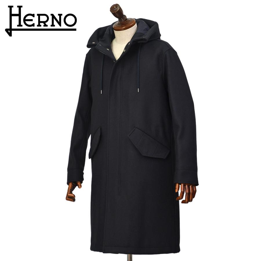 HERNO（ヘルノ） HERNO【ヘルノ】フーデッドコート PA000161U 33432R 9290 ウール ネイビー : CINQUE ...