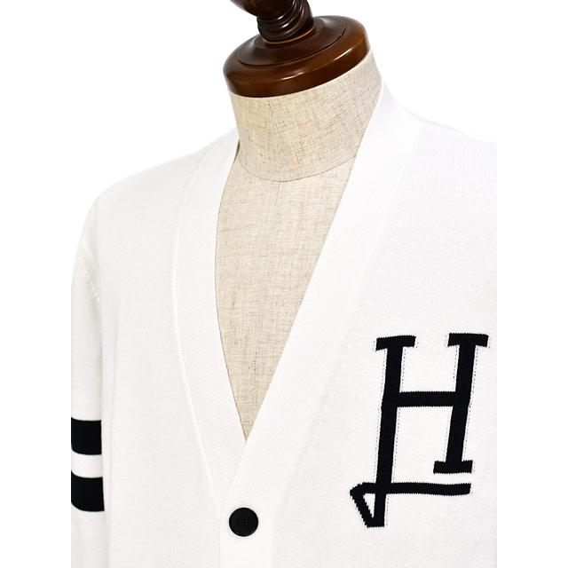 HERNO【ヘルノ】コットンニット ロゴカーディガン MC000211U 72140 1000 ホワイトの画像