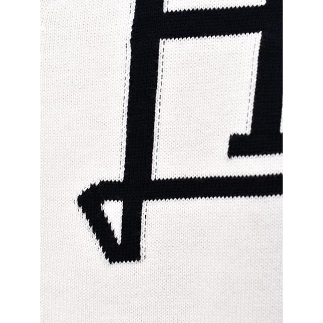 HERNO【ヘルノ】コットンニット ロゴカーディガン MC000211U 72140 1000 ホワイトの画像