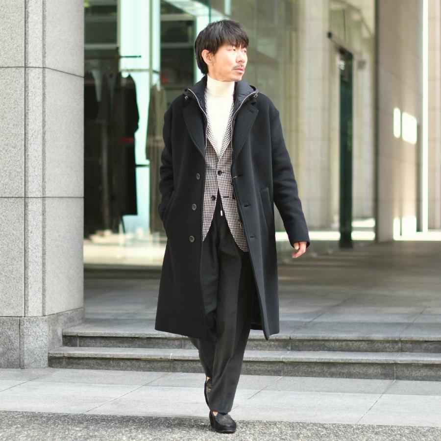 チェスターコート/40/シルク/BLK